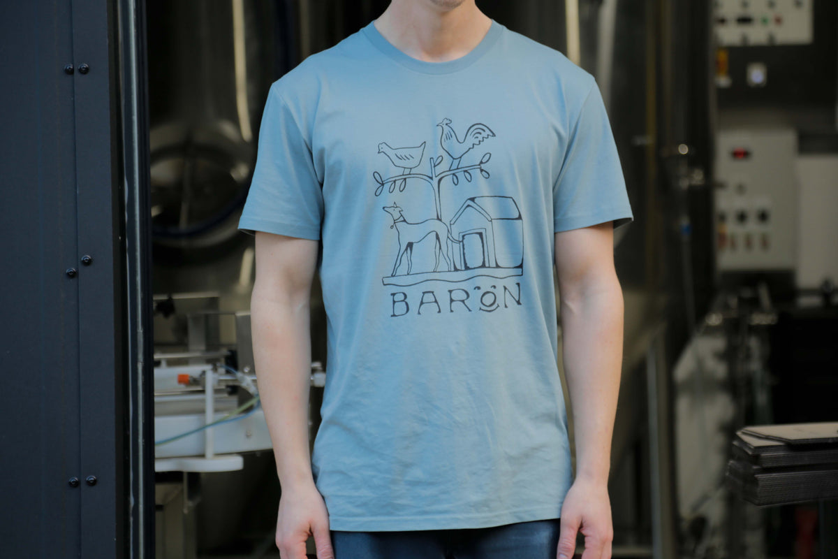 T-shirt - Mineral Blue - Front "Dog House" Design