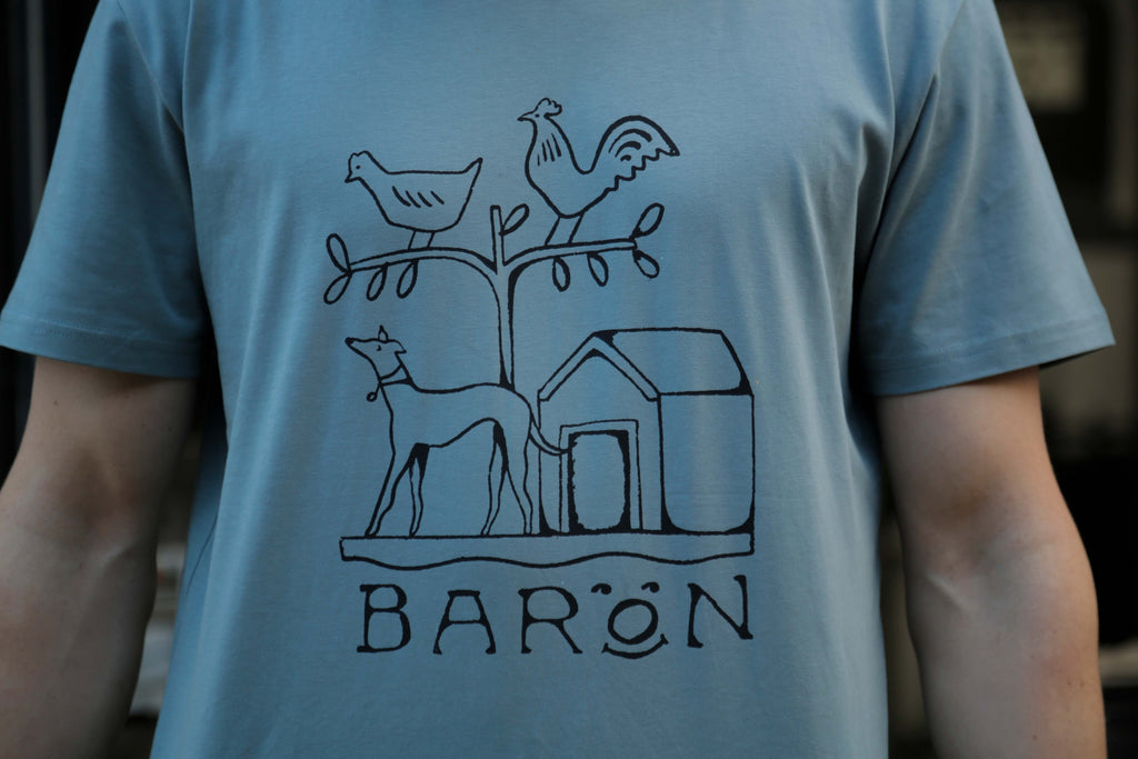 T-shirt - Mineral Blue - Front "Dog House" Design