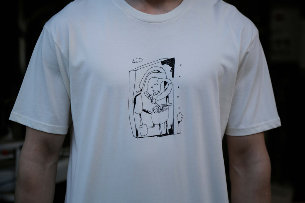 T-shirt - Ecru - Front "Mashing" Design